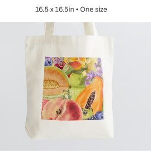 Farmers market canvas fruit from tote bag